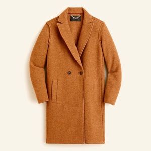 J Crew Daphne Coat in Boiled Wool Mustard Yellow